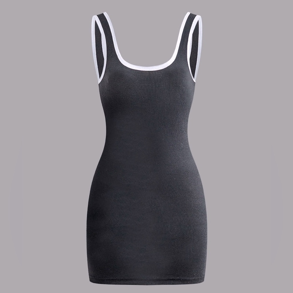 Contrast tank mini dress